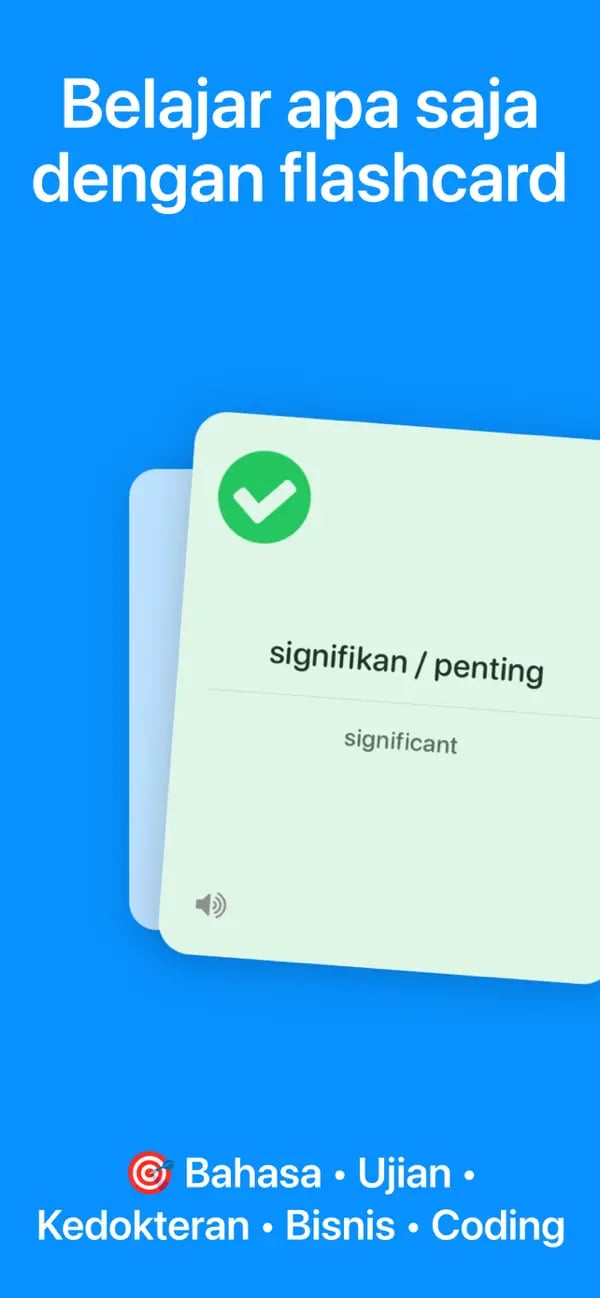 Flashcard Memko untuk diterjemahkan besok pagi ke dalam bahasa Spanyol