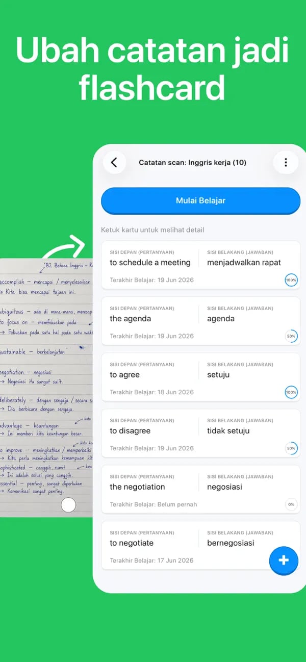 Catatan bisnis tulisan tangan Spanyol diubah menjadi dek Memko yang dapat diedit