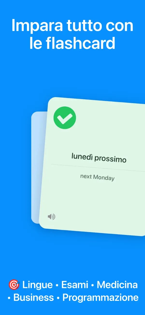 Flashcard di Memko che chiede di tradurre domani mattina in spagnolo