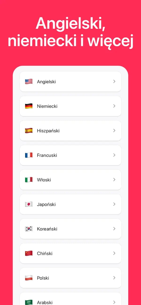 Wybór kursu językowego Memko z kilkoma dostępnymi językami